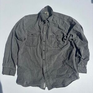 Gray Wind River cotton button-up shirt - M